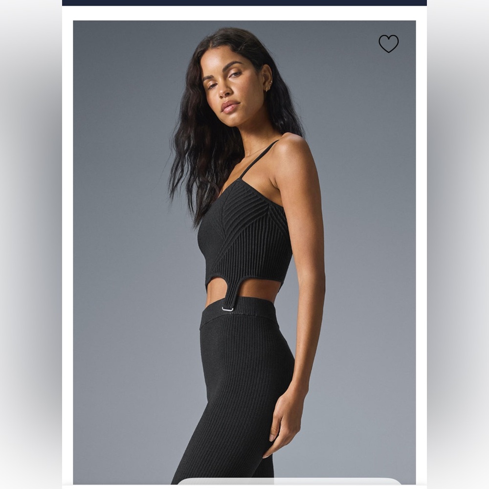 ALO Yoga Denim Knit Garter Tank -
Black/Anthracite-XS-NWT - Picture 3 of 7